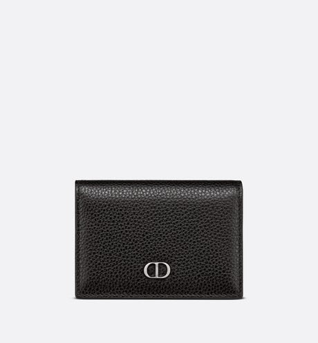 Business Card Holder • Black Grained Calfskin with 'CD Icon' Signature