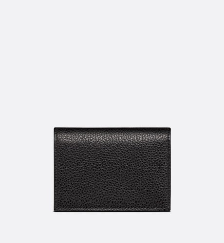 Business Card Holder • Black Grained Calfskin with 'CD Icon' Signature