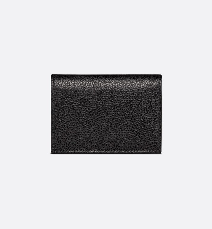 Business Card Holder • Black Grained Calfskin with 'CD Icon' Signature