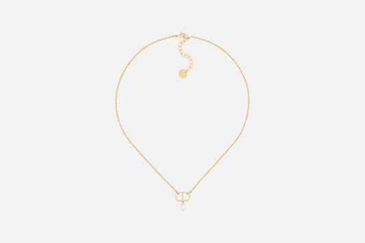 Petit CD Necklace • Gold-Finish Metal with a White Resin Pearl