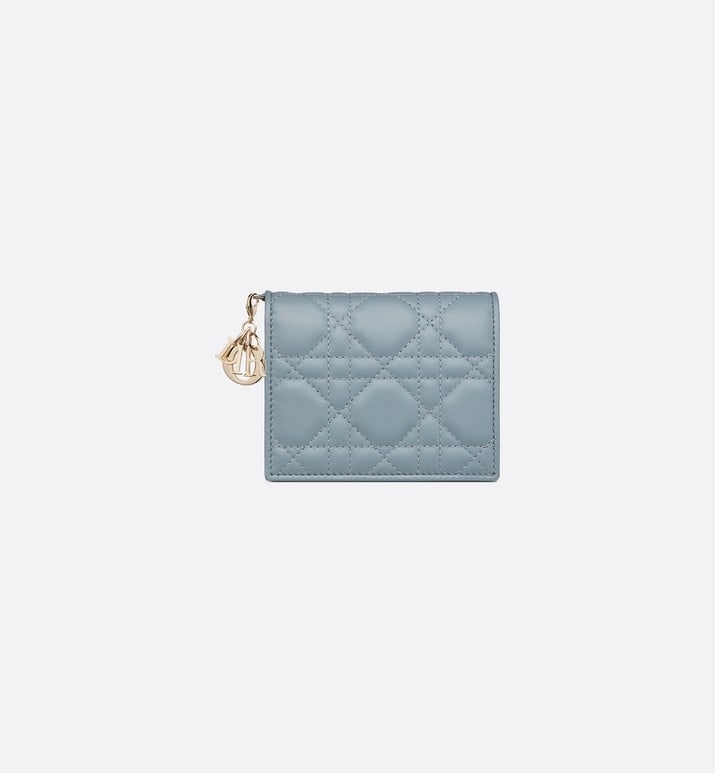 Mini Lady Dior Wallet • Cloud Blue Cannage Lambskin