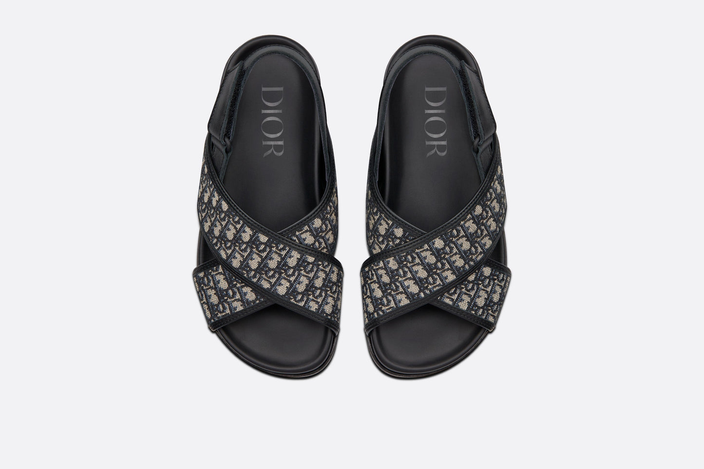 Sandal • Blue Calfskin and Dior Oblique Canvas