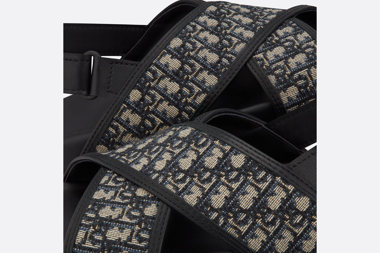 Sandal • Blue Calfskin and Dior Oblique Canvas