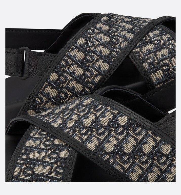 Sandal • Blue Calfskin and Dior Oblique Canvas