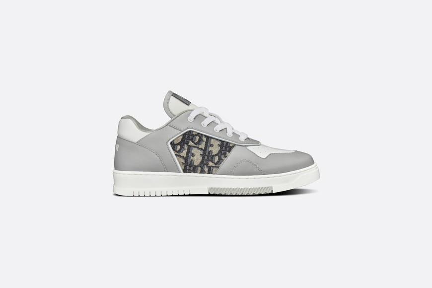 B27 Low-Top Sneaker • Gray and White Smooth Calfskin with Beige and Black Dior Oblique Jacquard