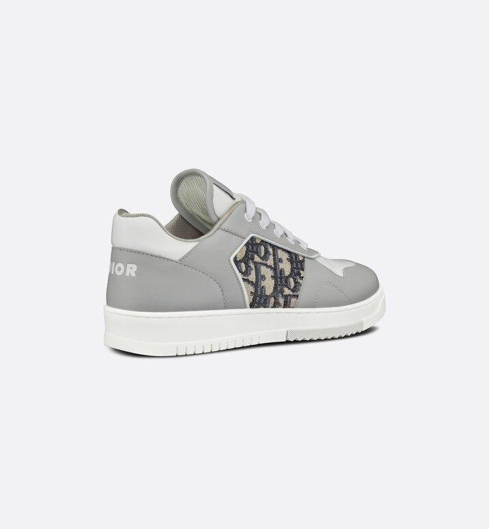 B27 Low-Top Sneaker • Gray and White Smooth Calfskin with Beige and Black Dior Oblique Jacquard