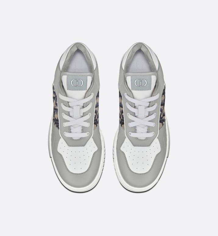 B27 Low-Top Sneaker • Gray and White Smooth Calfskin with Beige and Black Dior Oblique Jacquard