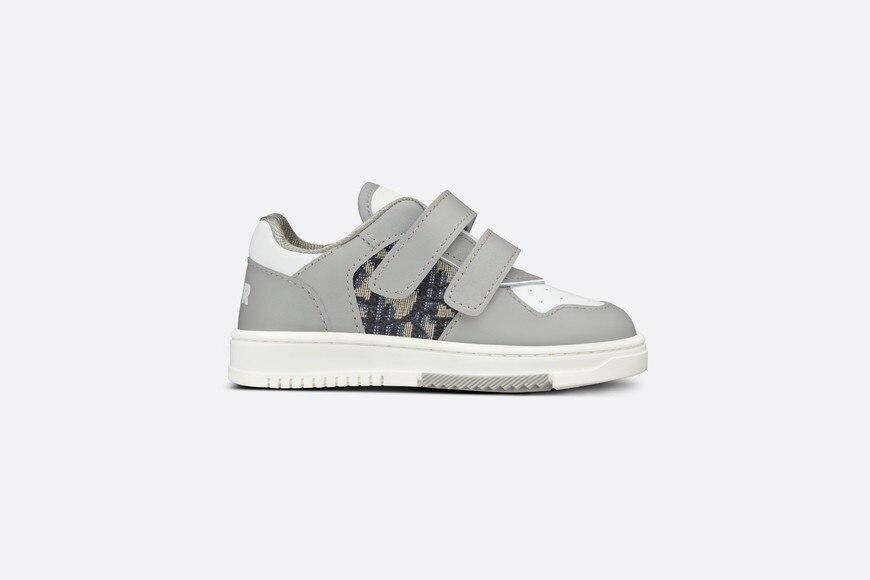 B27 Low-Top Sneaker • Gray and White Smooth Calfskin with Beige and Black Dior Oblique Jacquard