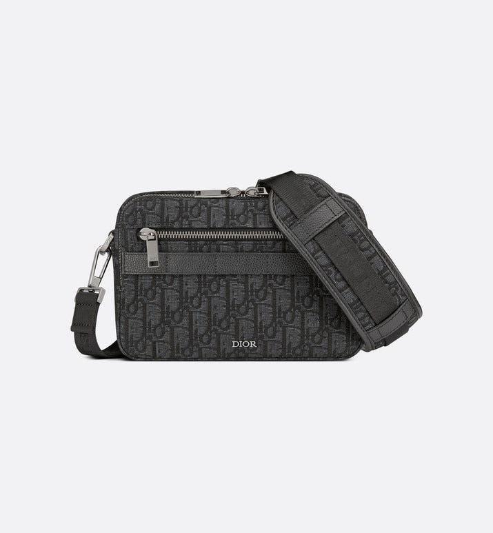 Safari Messenger Bag • Black Dior Oblique Jacquard