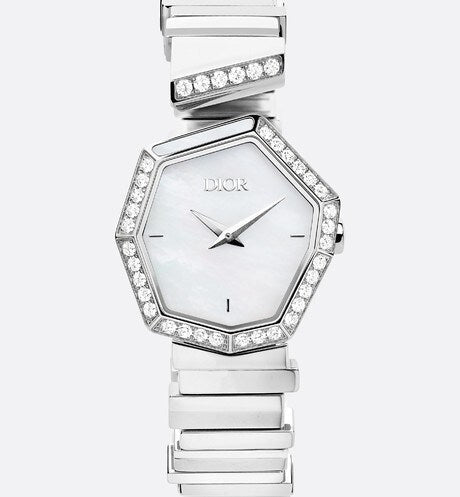 GEM DIOR 15.5 cm • Ø 27 mm (1”), Steel, Mother-of-Pearl and Diamonds