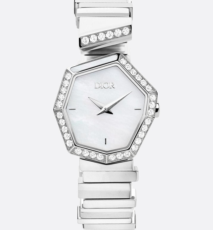 GEM DIOR 15.5 cm • Ø 27 mm (1”), Steel, Mother-of-Pearl and Diamonds