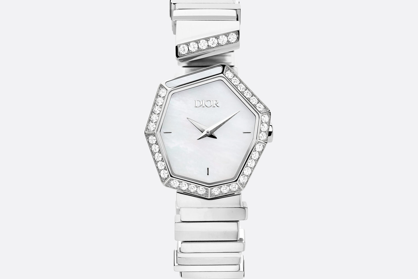 GEM DIOR 15.5 cm • Ø 27 mm (1”), Steel, Mother-of-Pearl and Diamonds