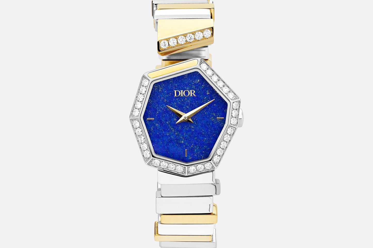 GEM DIOR 16.5 cm • Ø 27 mm (1”), Steel, Yellow Gold, Lapis Lazuli and Diamonds