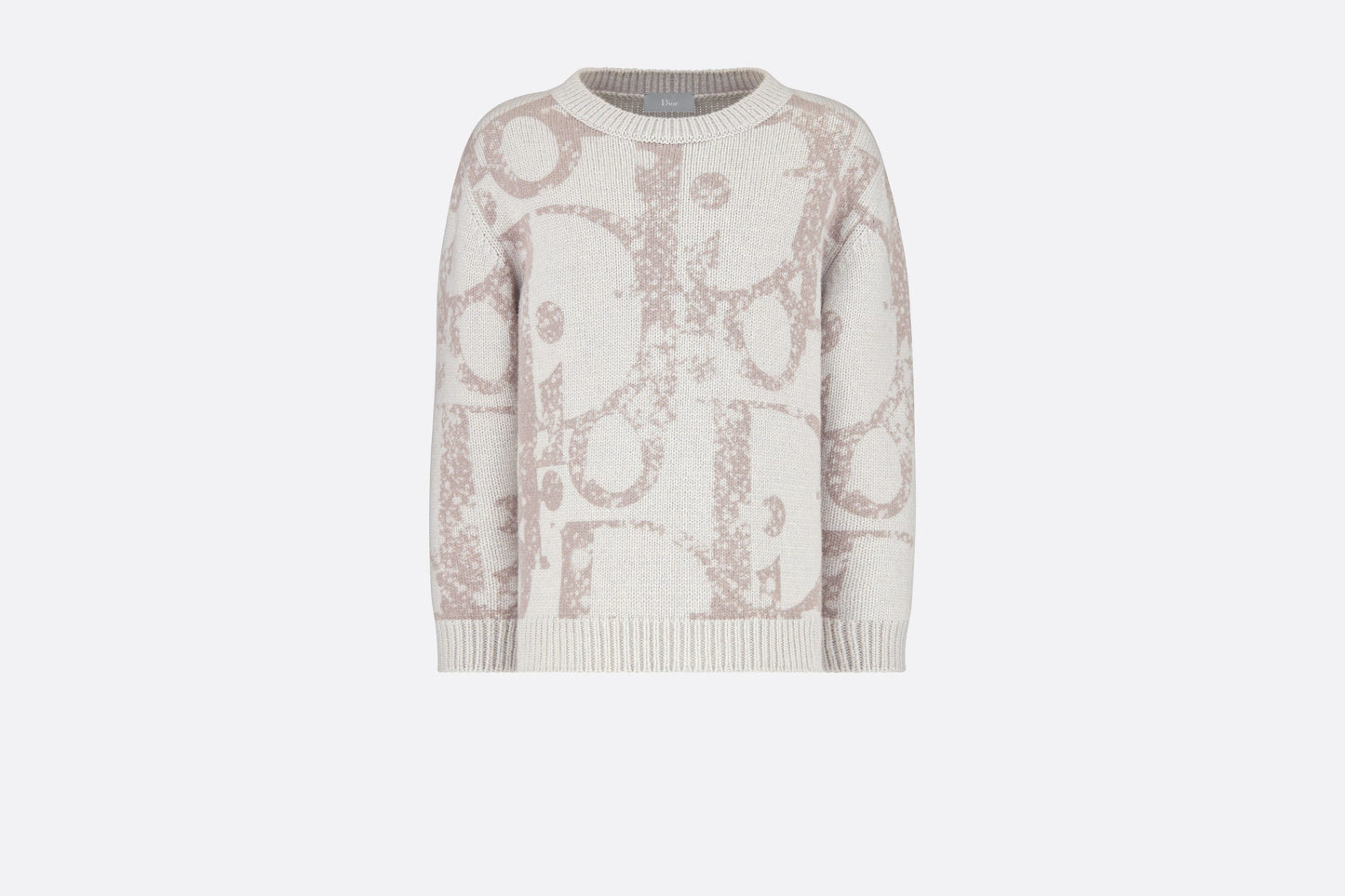 Sweater • Gray Wool and Cashmere Tricot Knit with Dior Oblique Print