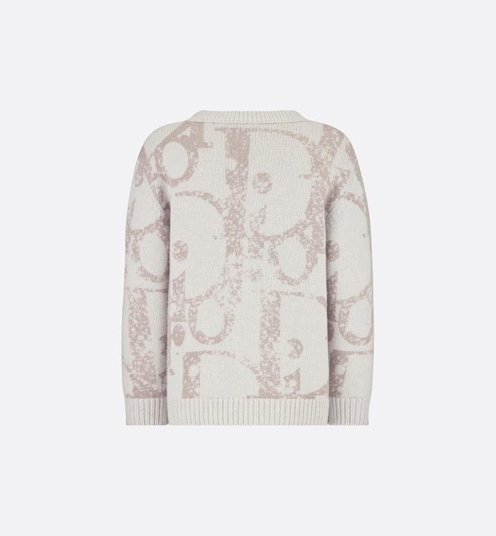 Sweater • Gray Wool and Cashmere Tricot Knit with Dior Oblique Print