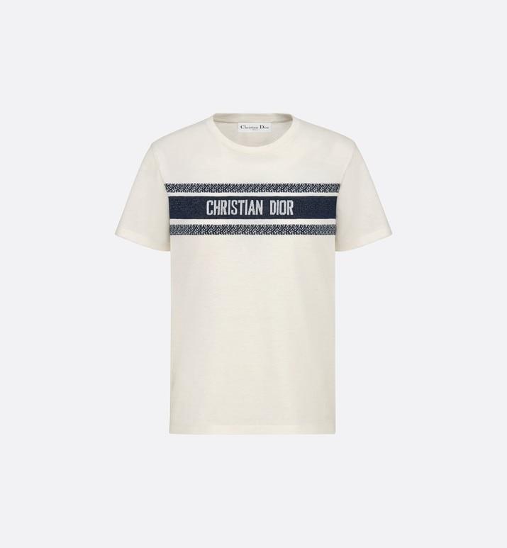 Dioriviera T-Shirt • White and Navy Blue Cotton Jersey