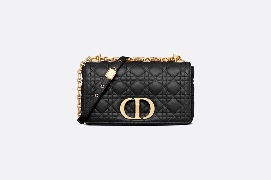 Medium Dior Caro Bag • Black Supple Cannage Calfskin