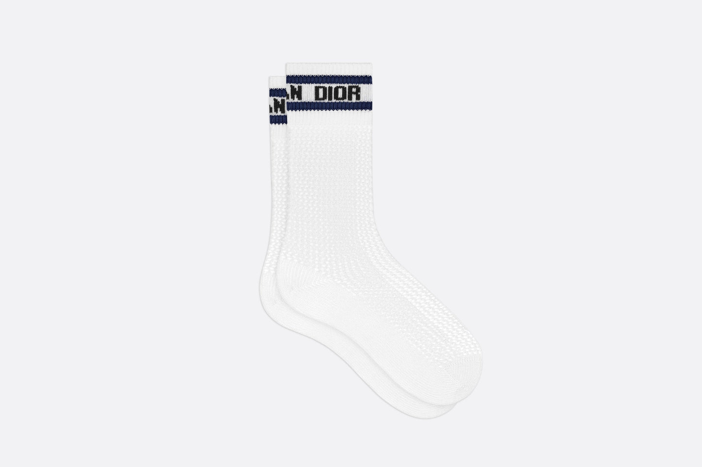 Dior Sporty Socks • White and Navy Blue Cotton