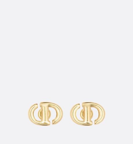 CD Navy Studs • Gold-Finish Metal