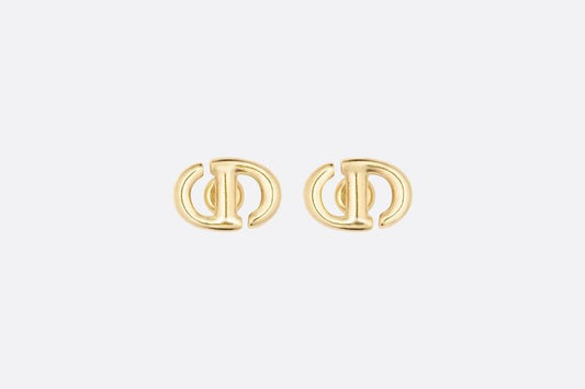 CD Navy Studs • Gold-Finish Metal