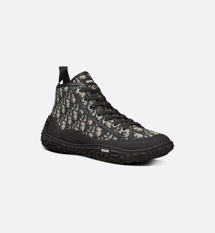 Diorizon Ankle Boot • Beige and Black Dior Oblique Jacquard and Black Rubber
