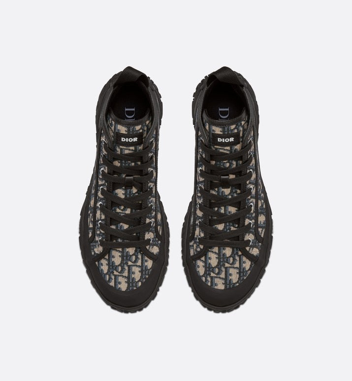 Diorizon Ankle Boot • Beige and Black Dior Oblique Jacquard and Black Rubber