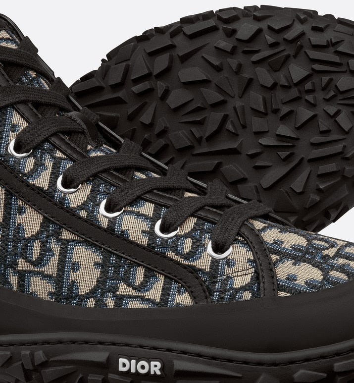 Diorizon Ankle Boot • Beige and Black Dior Oblique Jacquard and Black Rubber