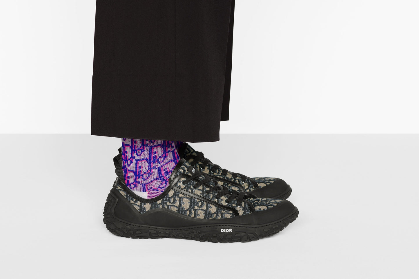 Diorizon Derby Shoe • Beige and Black Dior Oblique Jacquard and Black Rubber