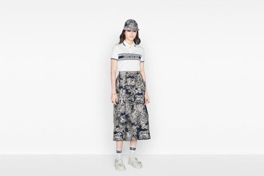 Polo Shirt • White and Navy Blue Cotton Jersey