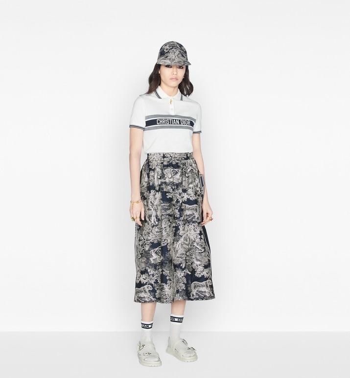 Polo Shirt • White and Navy Blue Cotton Jersey