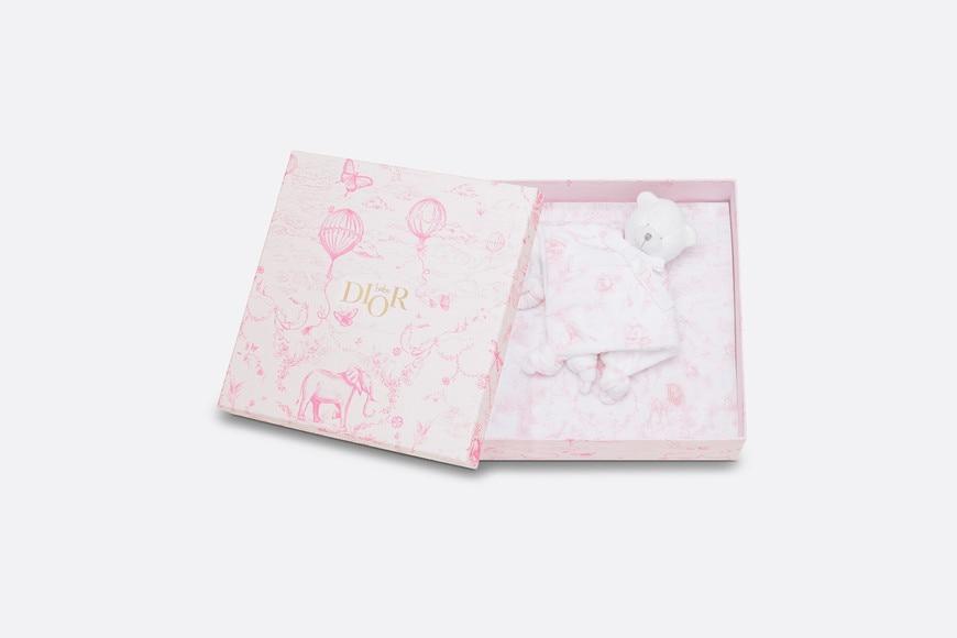 Toile de Jouy Newborn Gift Set • Pale Pink and White Muslin, Interlock and Cotton Velvet