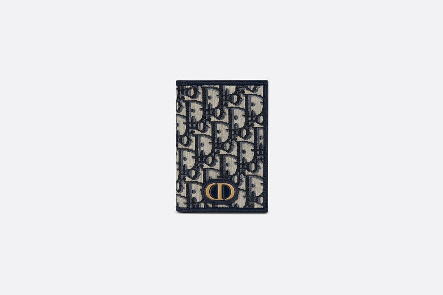 30 Montaigne Passport Holder • Blue Dior Oblique Jacquard