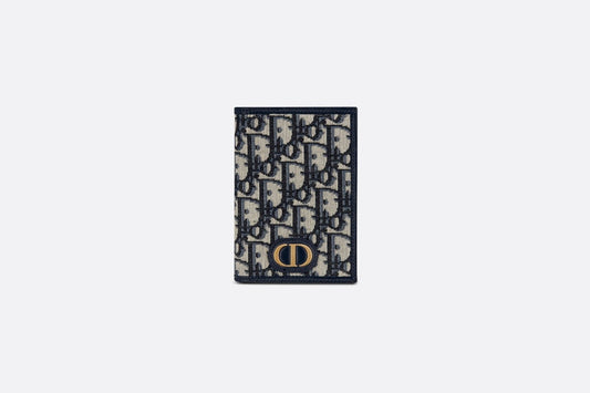 30 Montaigne Passport Holder • Blue Dior Oblique Jacquard
