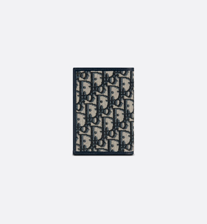 30 Montaigne Passport Holder • Blue Dior Oblique Jacquard
