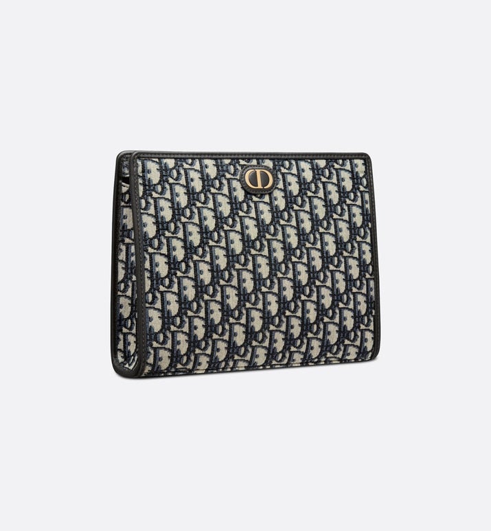 30 Montaigne Pouch • Blue Dior Oblique Jacquard