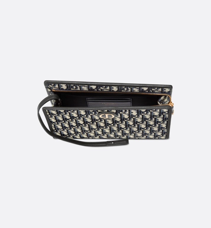 30 Montaigne Pouch • Blue Dior Oblique Jacquard