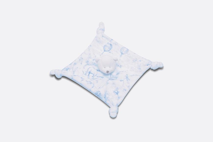 Toile de Jouy Newborn Gift Set • Sky Blue and White Muslin, Interlock and Cotton Velvet