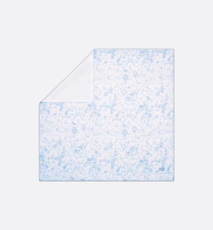 Toile de Jouy Newborn Gift Set • Sky Blue and White Muslin, Interlock and Cotton Velvet