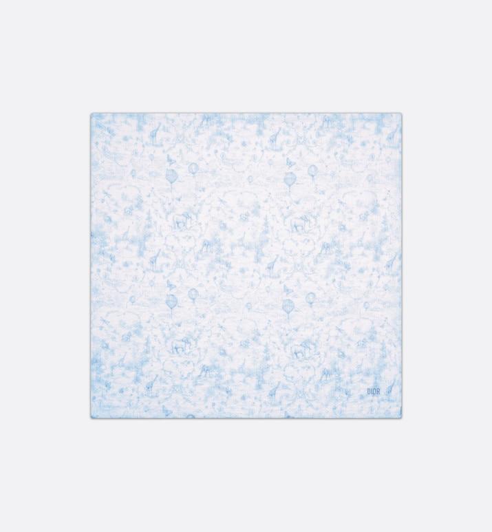 Toile de Jouy Newborn Gift Set • Sky Blue and White Muslin, Interlock and Cotton Velvet