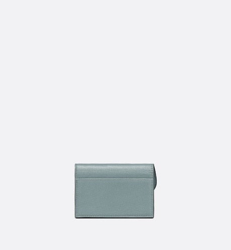 Saddle Flap Card Holder • Cloud Blue Goatskin