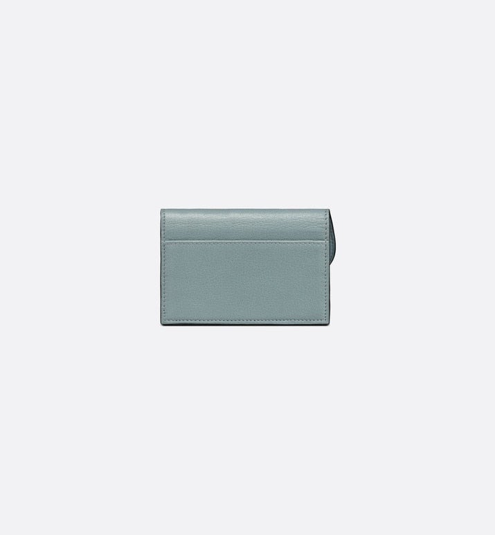 Saddle Flap Card Holder • Cloud Blue Goatskin