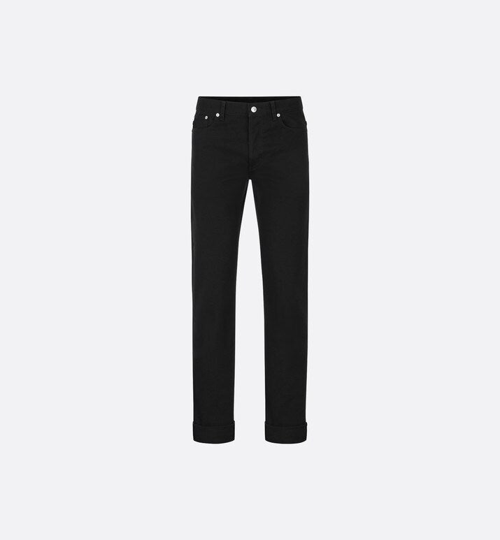 Long Slim-Fit Jeans • Black Cotton Denim