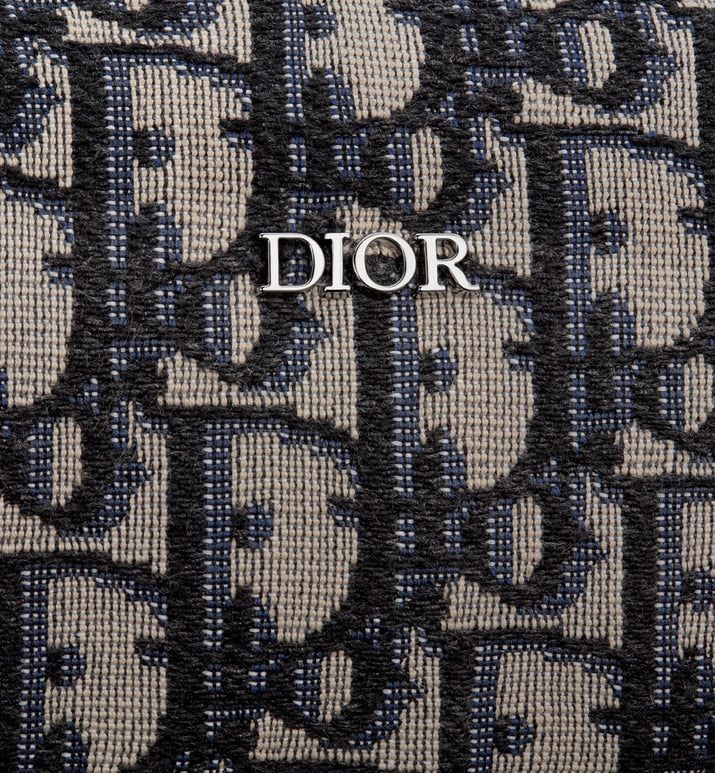 Mini Roller Messenger Bag • Beige and Black Dior Oblique Jacquard and Black Grained Calfskin