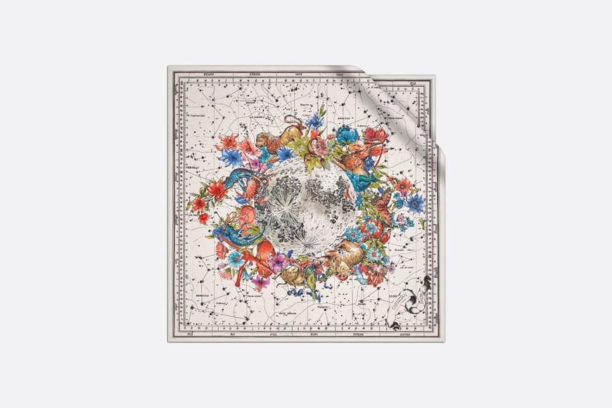 Dior Zodiac Square Scarf • White Silk Twill