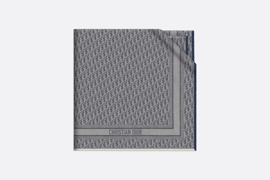 Dior Oblique Denim Shawl • Denim Blue Wool, Silk and Cashmere