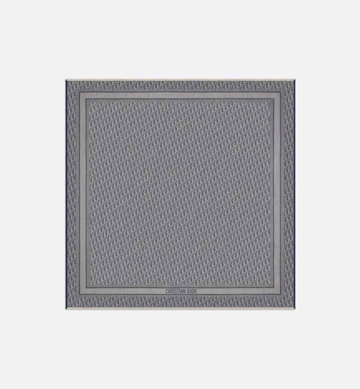 Dior Oblique Denim Shawl • Denim Blue Wool, Silk and Cashmere