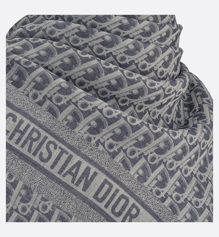 Dior Oblique Denim Shawl • Denim Blue Wool, Silk and Cashmere