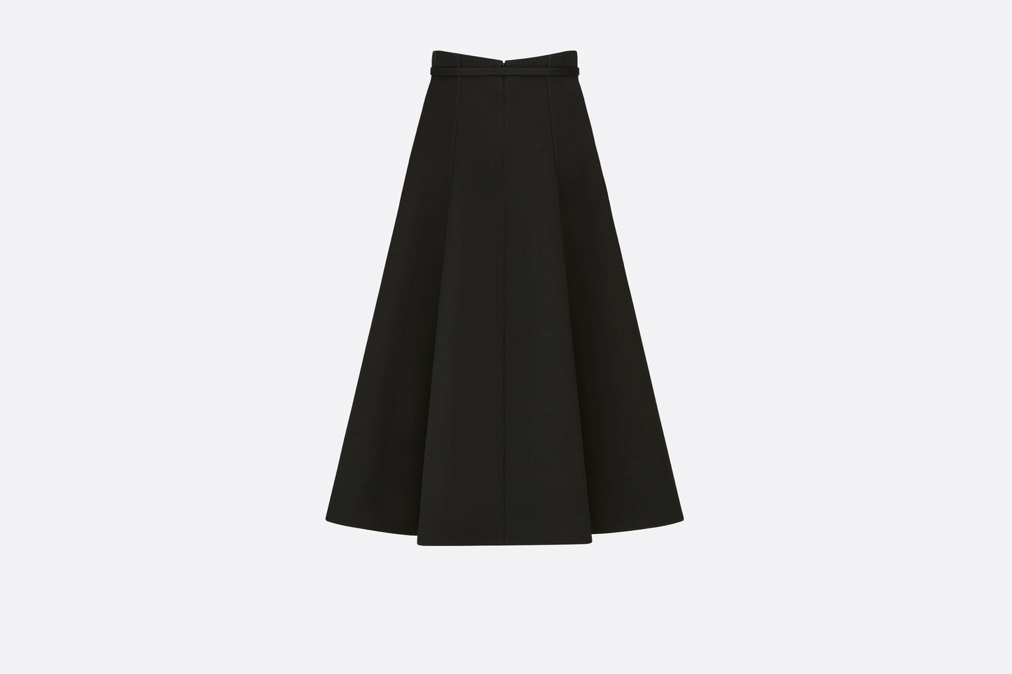 Mid-Length Skirt • Black Wool and Silk