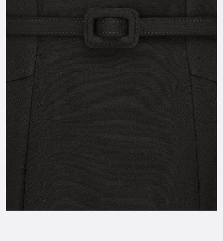 Mid-Length Skirt • Black Wool and Silk