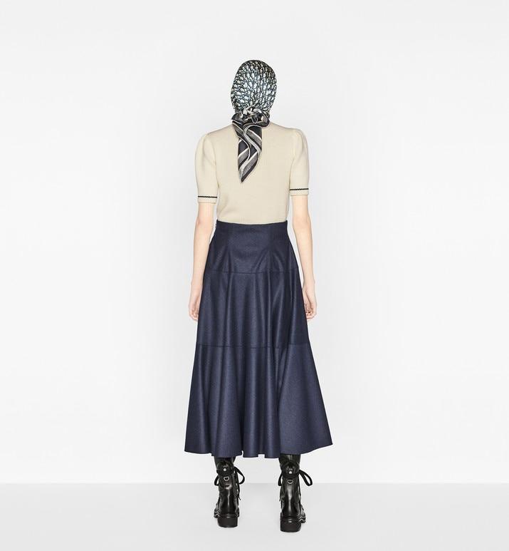 'CHRISTIAN DIOR' Short-Sleeved Sweater • Ecru Cashmere and Wool Knit